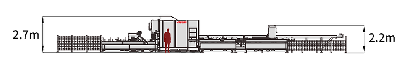 A350 Intelligent Workstation — Front view · height 2.7 m / 2.2 m